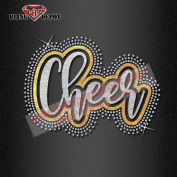 Rhinestone Cheer Glitter Iron On Appliques and Transfers 