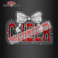 Cheer Bow Rhinestone Transfer Glitter Hotfix Cheer Bow Rhinestone Transfer