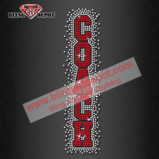Cheer COACH Rhinestone Iron On Transfer Hot Fix Applique