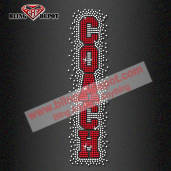 Cheer COACH Rhinestone Iron On Transfer Hot Fix Applique