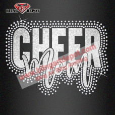 Customized Rhinestone Cheer Heat Transfers with Glitter Custom Logo Bling Rhinestone Transfer