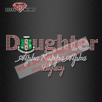 AKA Daughter Alpha Kappa Alpha 1908 Crest Rhinestone Hotfix Transfer