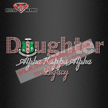 AKA Daughter Alpha Kappa Alpha 1908 Crest Rhinestone Hotfix Transfer AKA Daughter Alpha Kappa Alpha 1908 Crest Rhinestone Hotfix Transfer