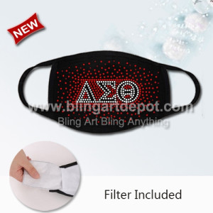 Delta DST Rhinestone Heat Transfer Face Cotton Mask with Filter Delta DST Rhinestone Heat Transfer Face Cotton Mask with Filter
