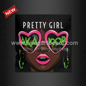 Beautiful Pretty Girl Heat Printed AKA 1908 Vinyl Transfer for Wholesale