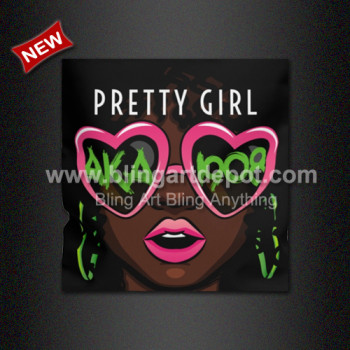 Beautiful Pretty Girl Heat Printed AKA 1908 Vinyl Transfer for Wholesale