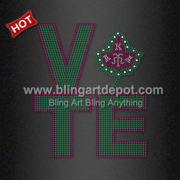 US Election Rhinestone Heat Transfer VOTE Design for AKA Iron ons