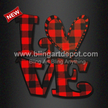 Red Buffalo Plaid Love Heat Transfers For Valentine's Day Red Buffalo Plaid Love Heat Transfers For Valentine's Day