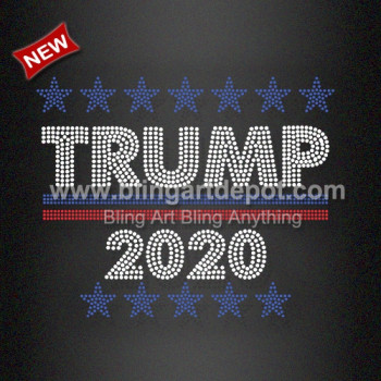 Best Selling Rhinestone Trump 2020 Transfers for Garment