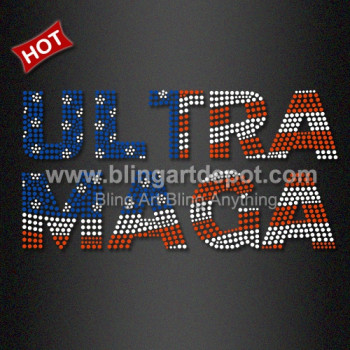 Bling Rhinestone Ultra MAGA Transfers Iron ons for Shirts 