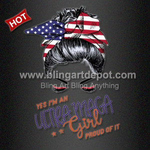 Beautiful T Shirt Transfer I AM an Ultra Maga Girl Rhinestone Iron ons