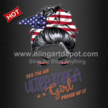 Beautiful T Shirt Transfer I AM an Ultra Maga Girl Rhinestone Iron ons