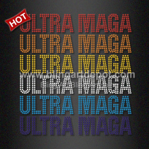 Beautiful Iron ons Ultra Maga Hot Fix Rhinestones for T Shirt