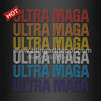 Beautiful Iron ons Ultra Maga Hot Fix Rhinestones for T Shirt