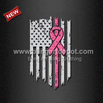 Heat Press Transfer Pink Ribbon with US Map Vinyl Transers for Clothing Heat Press Transfer Pink Ribbon with US Map Vinyl Transers for Clothing