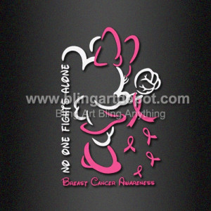 Ribbon Design No One Fight Alone Heat Transfer DTF for Cloth Ribbon Design No One Fight Alone Heat Transfer DTF for Cloth