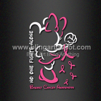 Ribbon Design No One Fight Alone Heat Transfer DTF for Cloth Ribbon Design No One Fight Alone Heat Transfer DTF for Cloth