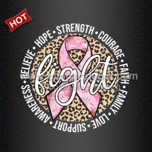 DTF Printed Vinyl Fight Breast Cancer Ribbon Hot Sale DTF Printed Vinyl Fight Breast Cancer Ribbon Hot Sale