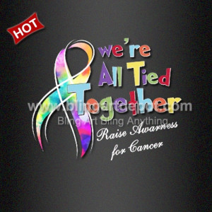 We're All Tied Together Breast Cancer Awareness Heat Printed Transfer Iron on We're All Tied Together Breast Cancer Awareness Heat Printed Transfer Iron on