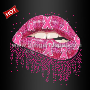 Bling Pink Ribbon Rhinestone Transfers Breast Cancer Printing Vinyl for T shirts Bling Pink Ribbon Rhinestone Transfers Breast Cancer Printing Vinyl for T shirts