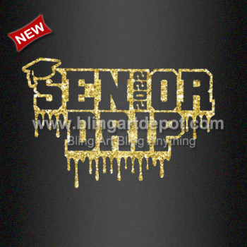 Beautiful Iron ons SENIOR DRIP 2022 Glitter Transfers for Garment Beautiful Iron ons SENIOR DRIP 2022 Glitter Transfers for Garment