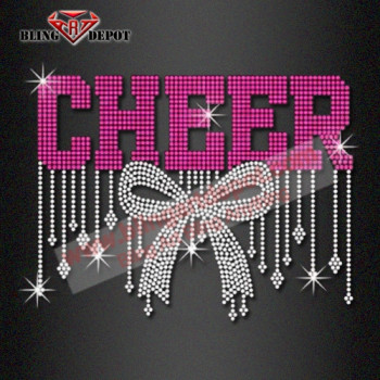 Cheer Mom Rhinestone Bow - Ready To Press Heat Transfer Cheer Mom Rhinestone Bow - Ready To Press Heat Transfer