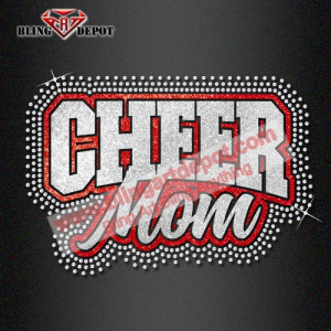 Cheer Iron-On Transfers Rhinestone Cheer mom HOt fix glitter Transfer Cheer Iron-On Transfers Rhinestone Cheer mom HOt fix glitter Transfer