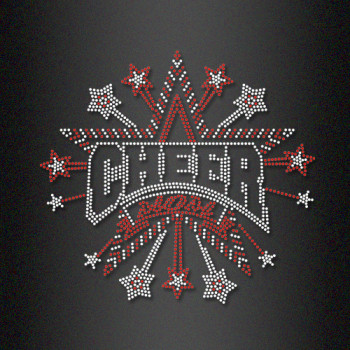 Cheer MOM Rhinestone Transfers Iron ons Cheer MOM Rhinestone Transfers Iron ons