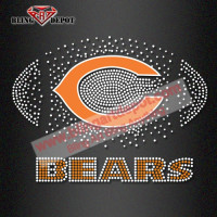 Chicago Bears Football Rhinestone Hotfix Transfer