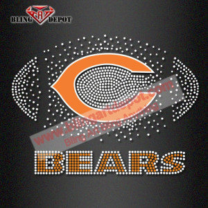 Chicago Bears Football Rhinestone Hotfix Transfer
