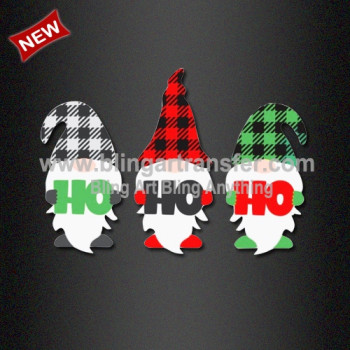 HO HO HO Santa Claus Heat Transfers Vinyl Buffalo Plaid Design