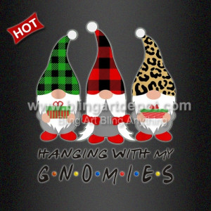 Christmas Hanging Out With Gnomies Iron On Transfers