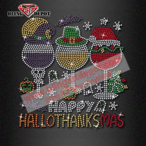 Holiday Rhinestone Transfers HALLOTHANKSMAS