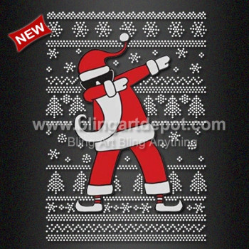 Santa Dab Rhinestone Transfers Iron On for Tshirts Santa Dab Rhinestone Transfers Iron On for Tshirts